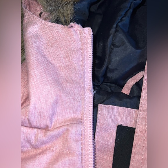 Ripzone 5K Youth Large Winter Jacket Dusty Rose Faux Fur Hood Reflective - Picture 8 of 10